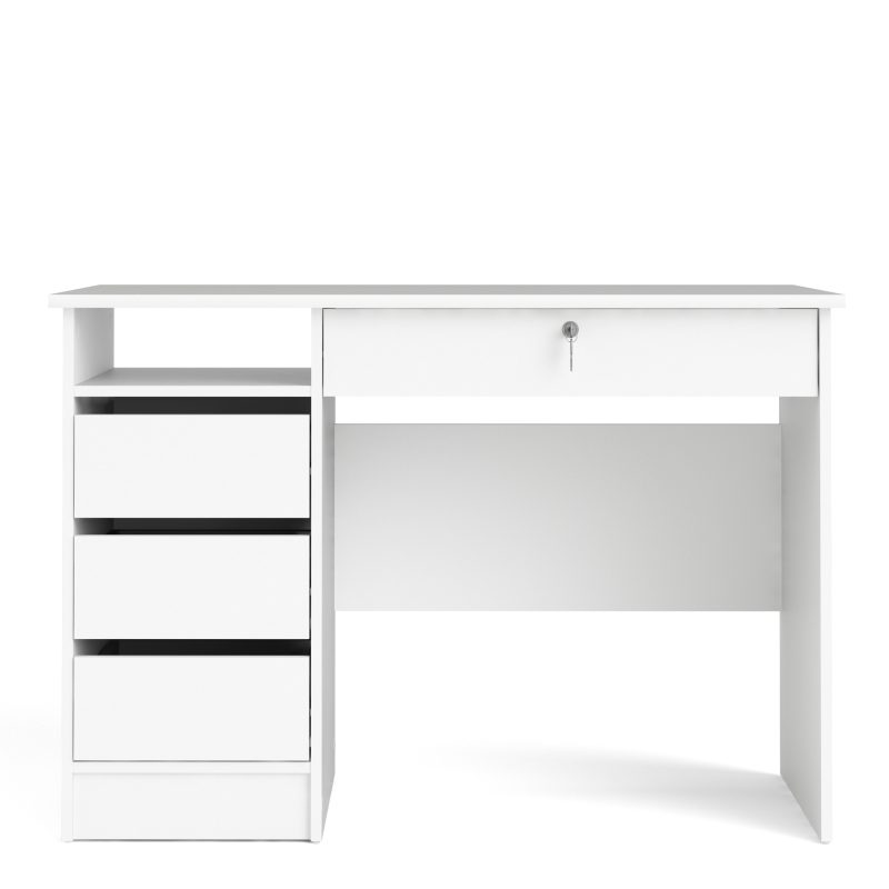 Function Plus Desk (3+1) Handle Free Drawer In White - Image 3