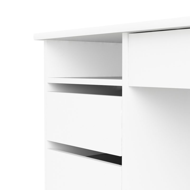 Function Plus Desk (3+1) Handle Free Drawer In White - Image 6