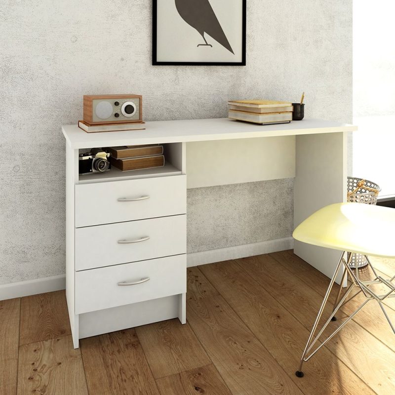 Function Plus Desk 3 Drawers in White - Image 5