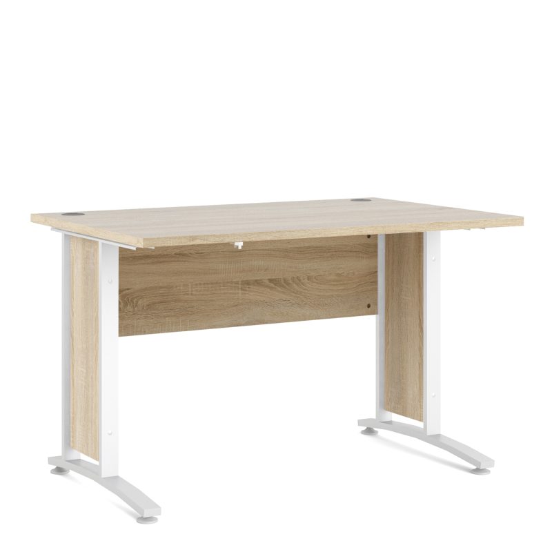 Prima Desk 120cm in Oak with White Legs - Image 2