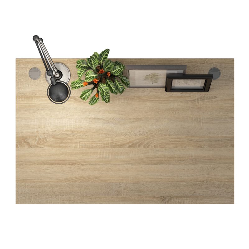 Prima Desk 120cm in Oak with White Legs - Image 4