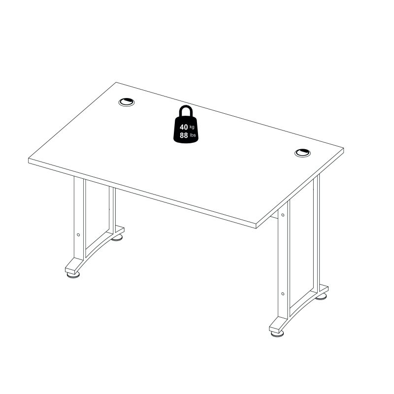 Prima Desk 120cm in Oak with White Legs - Image 8