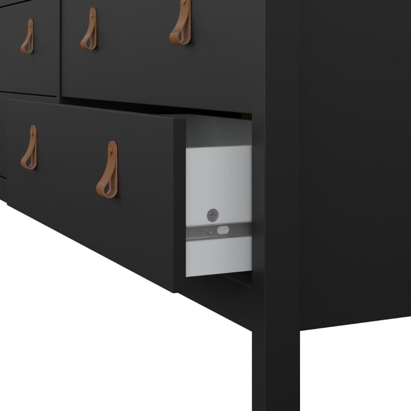 Barcelona Double Dresser 4+4 Drawers in Matt Black - Image 10