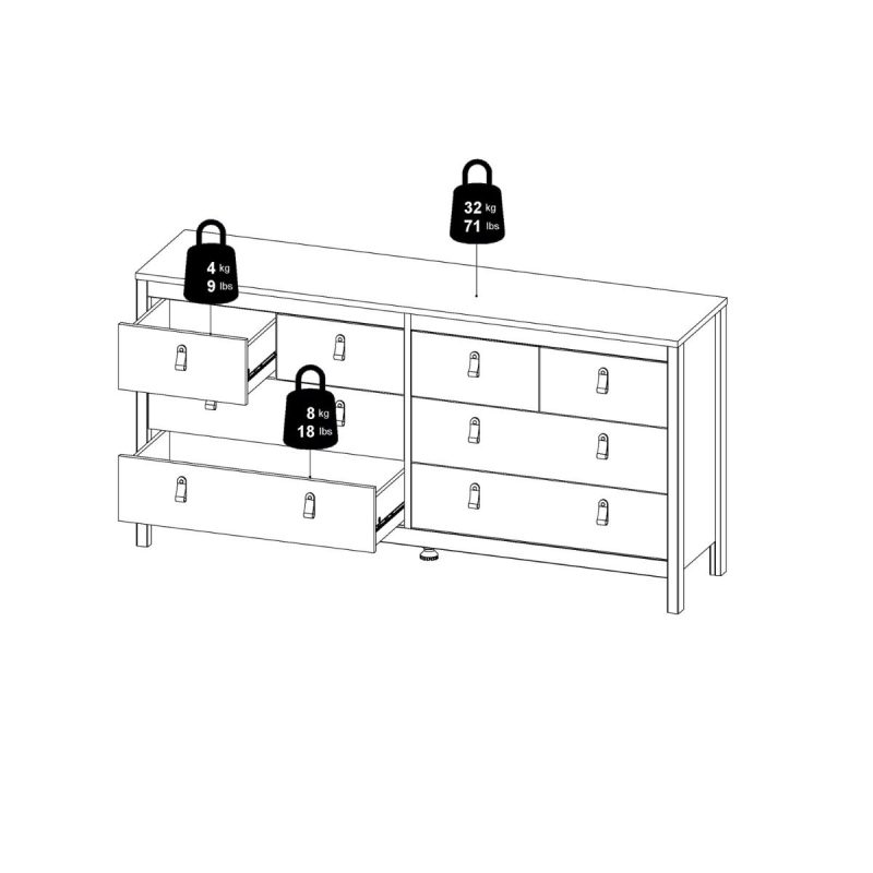 Barcelona Double Dresser 4+4 Drawers in Matt Black - Image 13