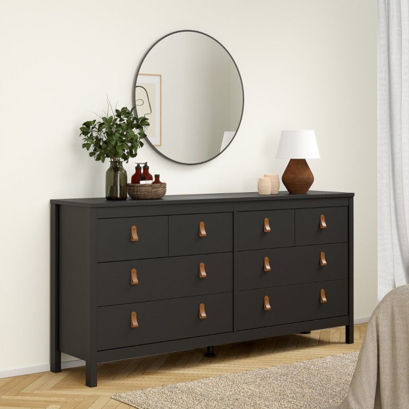 Barcelona Double Dresser 4+4 Drawers in Matt Black - Image 7