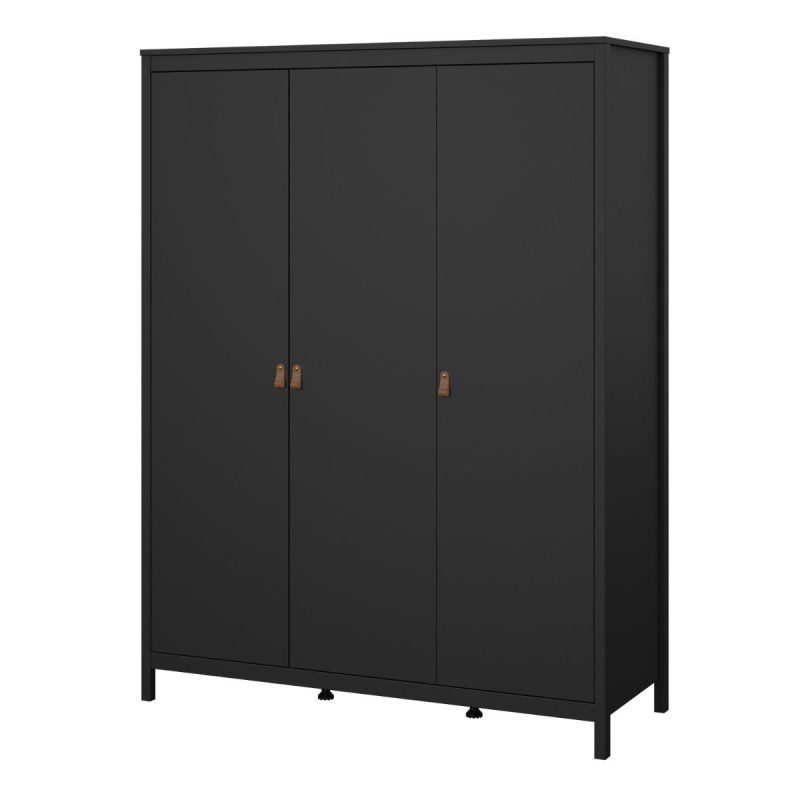 Barcelona Wardrobe with 3 Doors in Matt Black - Image 3