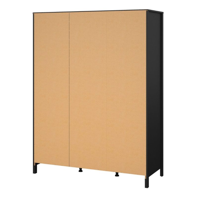 Barcelona Wardrobe with 3 Doors in Matt Black - Image 4