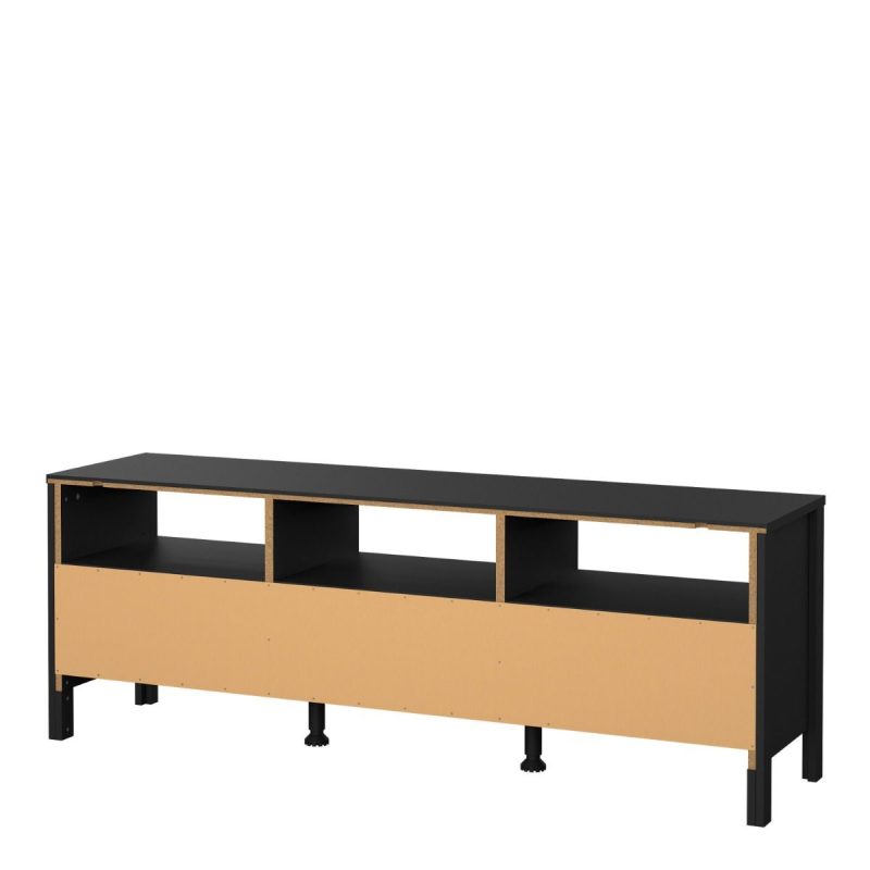 Barcelona TV Unit 3 Drawers in Matt Black - Image 4