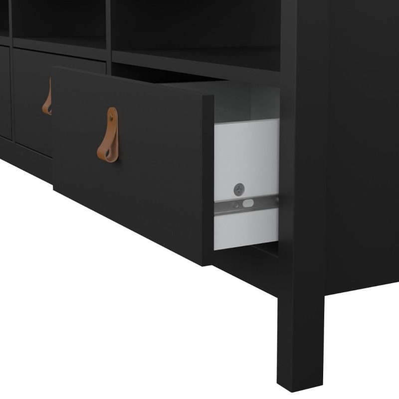 Barcelona TV Unit 3 Drawers in Matt Black - Image 9