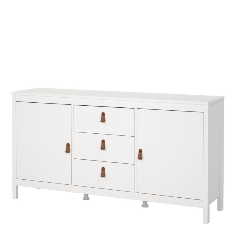 Barcelona Sideboard 2 Doors 3 Drawers in White - Image 3