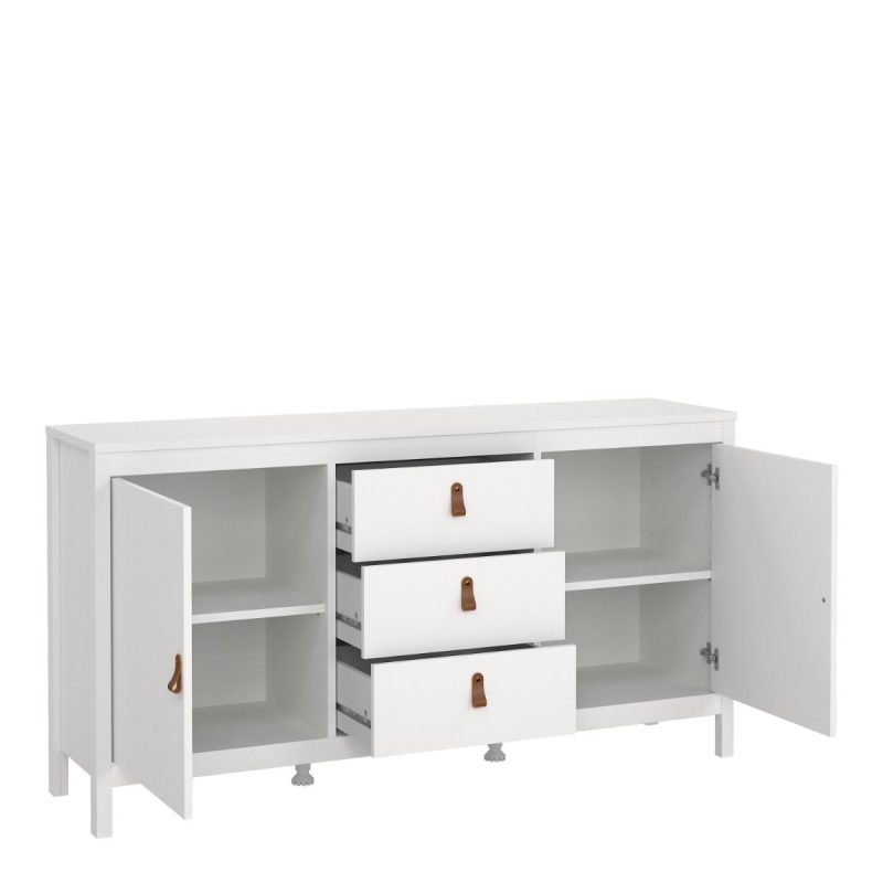 Barcelona Sideboard 2 Doors 3 Drawers in White - Image 5