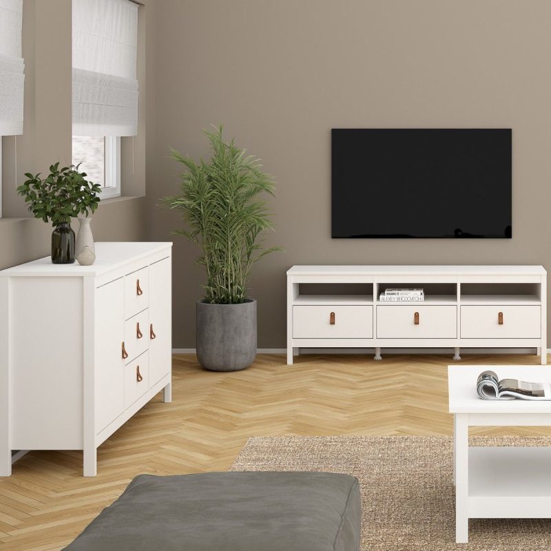 Barcelona Sideboard 2 Doors 3 Drawers in White - Image 6