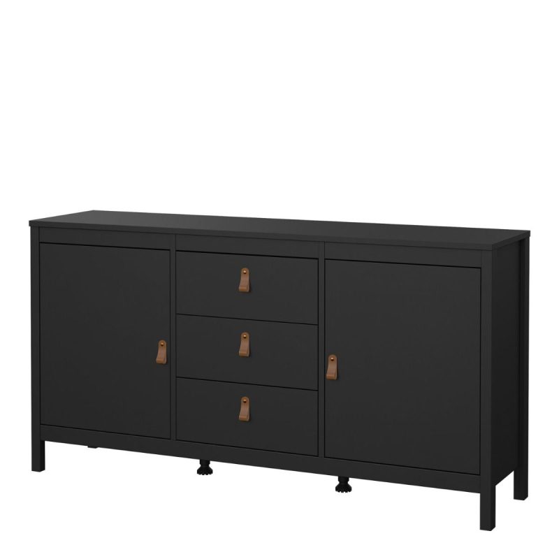 Barcelona Sideboard 2 Doors 3 Drawers in Matt Black - Image 3