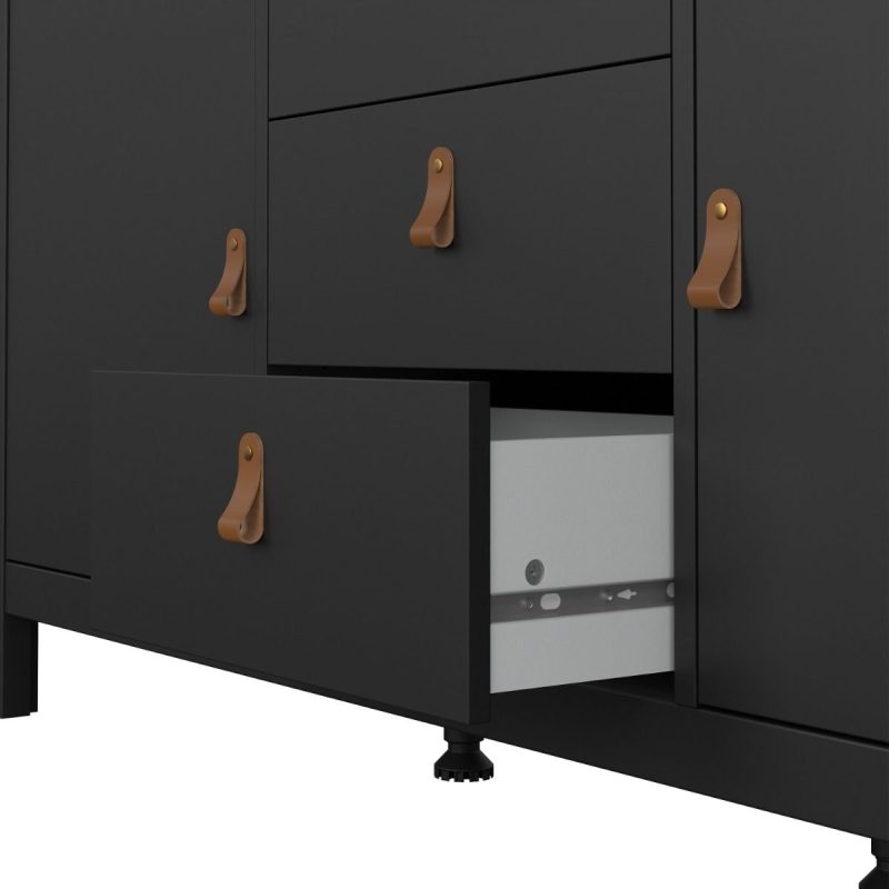 Barcelona Sideboard 2 Doors 3 Drawers in Matt Black - Image 9