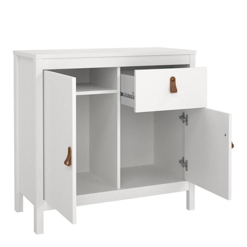 Barcelona Sideboard 2 Doors 1 Drawer in White - Image 5