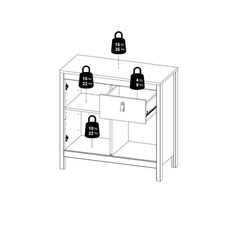 Barcelona Sideboard 2 Doors 1 Drawer in Matt Black - Image 13