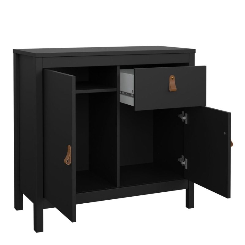 Barcelona Sideboard 2 Doors 1 Drawer in Matt Black - Image 5