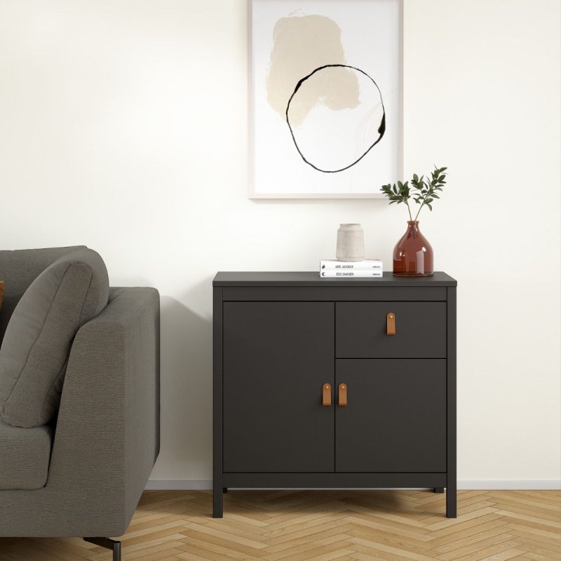 Barcelona Sideboard 2 Doors 1 Drawer in Matt Black - Image 7