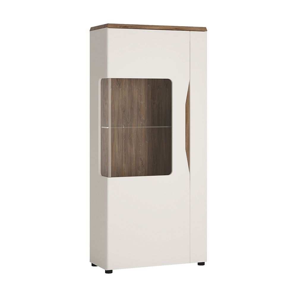 Toledo 1 Door Low Display Cabinet (LH) In White And Oak