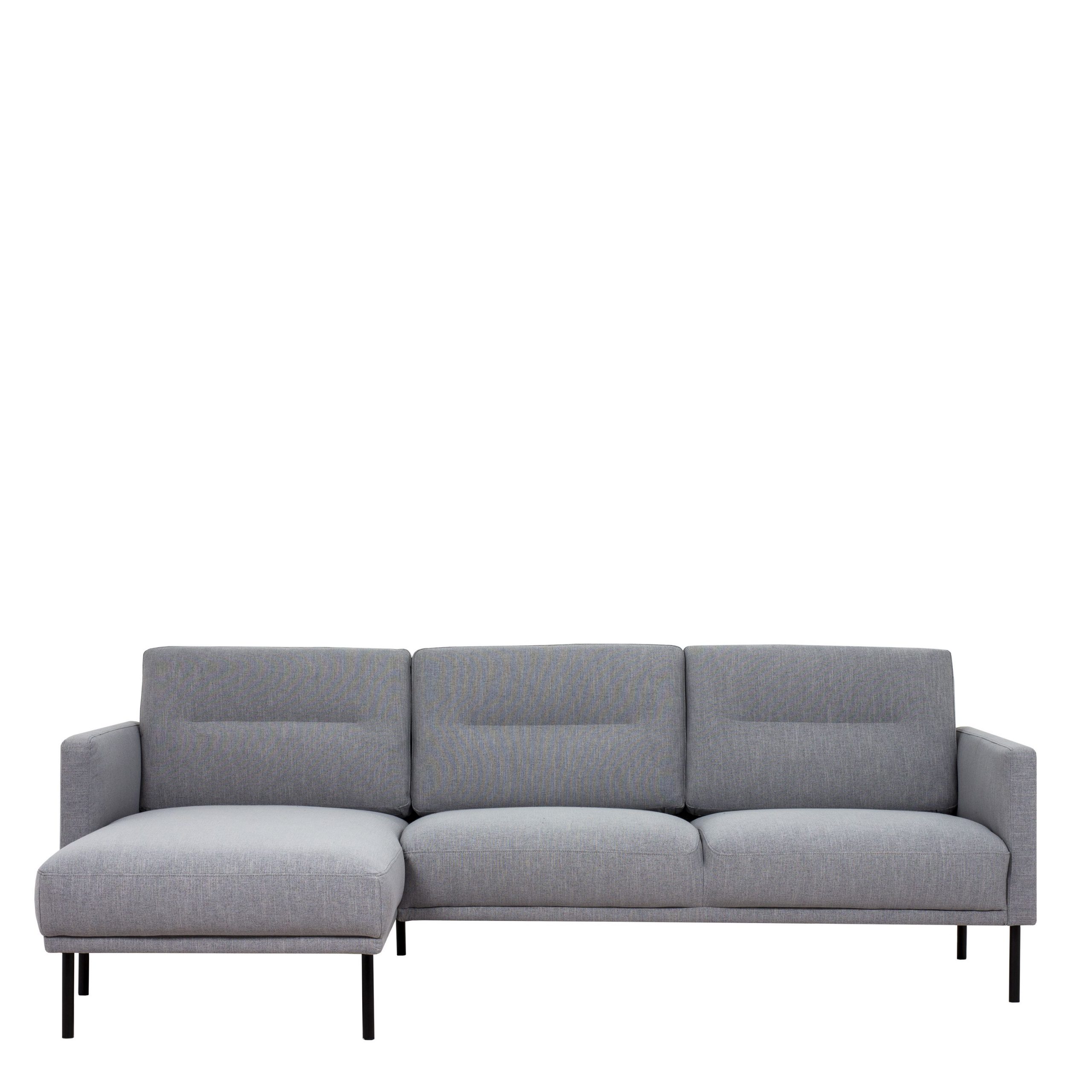 Larvik Chaiselongue Sofa (LH) – Grey , Black Legs