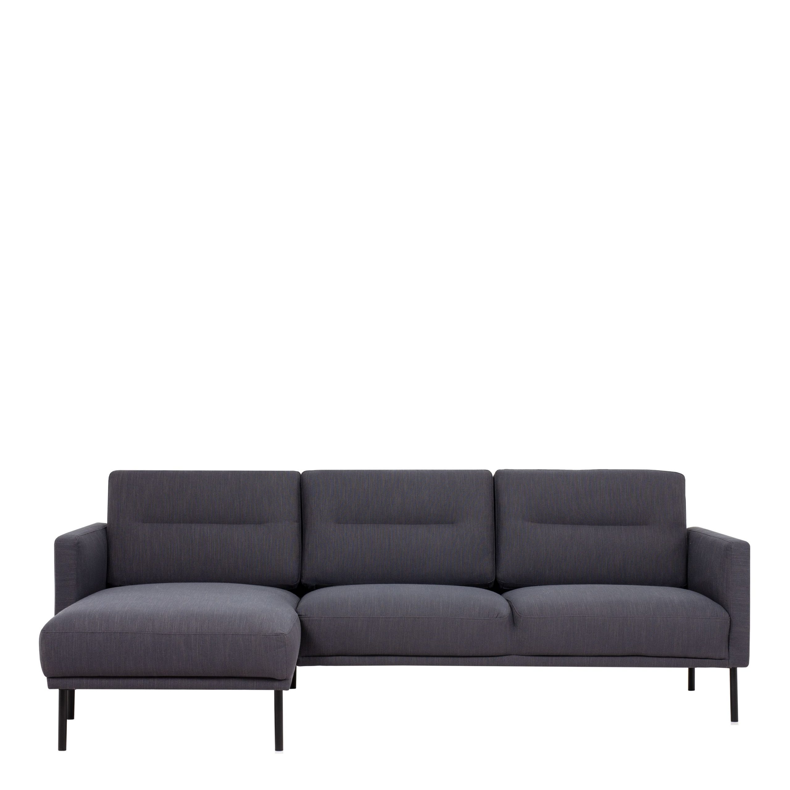Larvik Chaiselongue Sofa (LH) – Anthracite , Black Legs