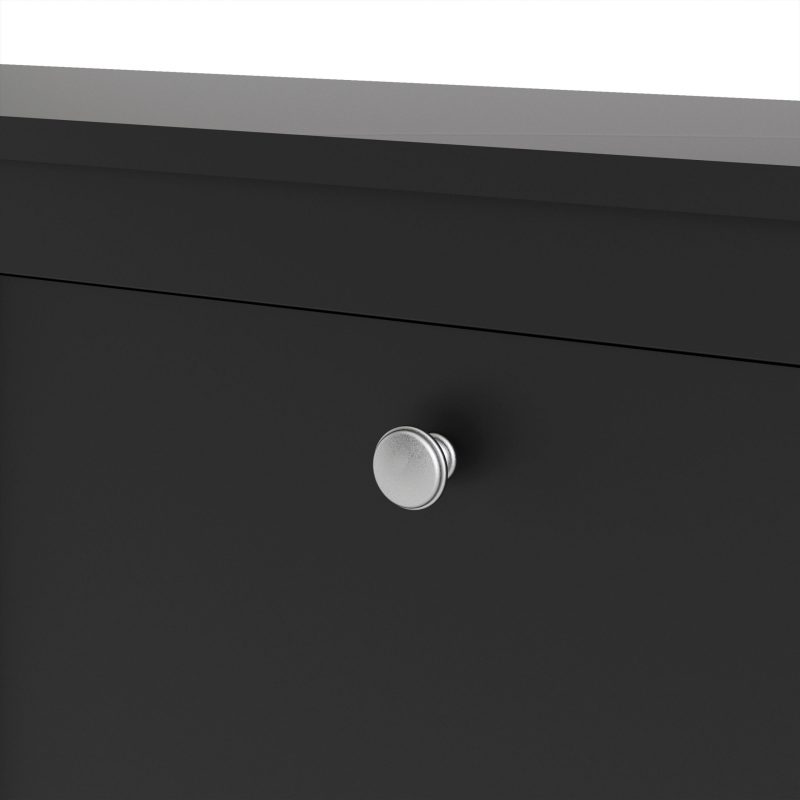 Madrid Shoe Cabinet 4 Flip Down Doors in Matt Black - Image 6