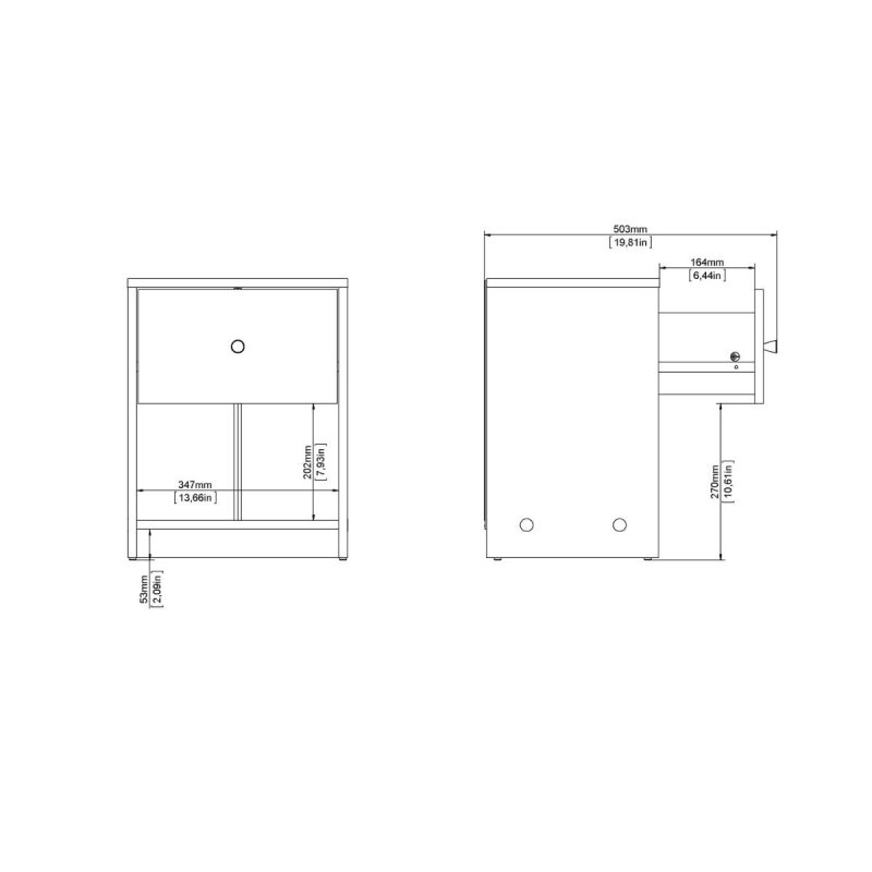 May Bedside 1 Drawer in Jackson Hickory Oak - Image 8