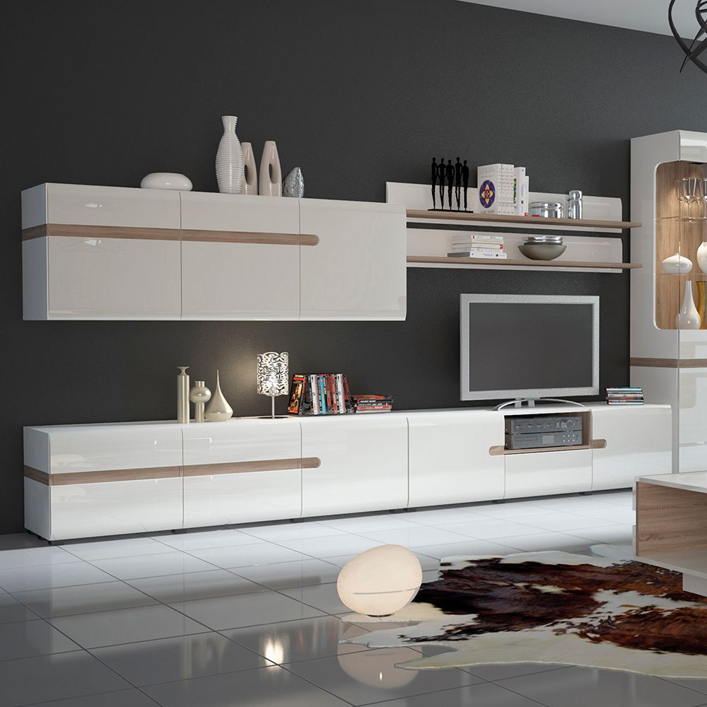 Chelsea 1 Door Wall Cupboard (front Trim) In White With Oak Trim