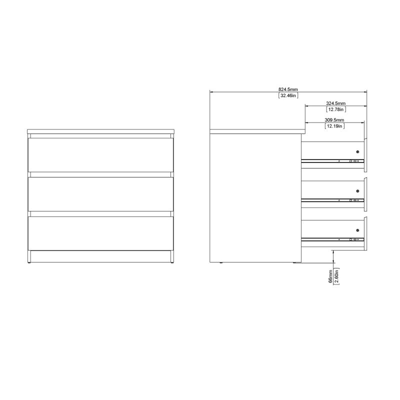 Naia Chest of 3 Drawers in Jackson Hickory Oak - Image 4