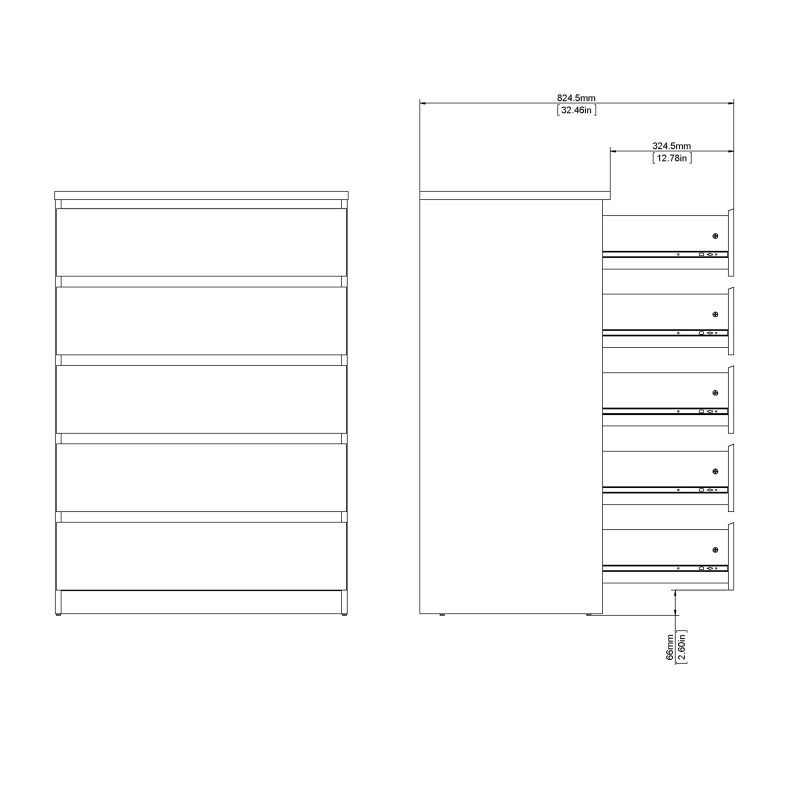 Naia Chest of 5 Drawers in Jackson Hickory Oak - Image 7