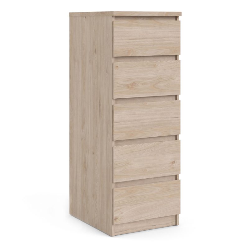 Naia Narrow Chest of 5 Drawers in Jackson Hickory Oak - Image 7