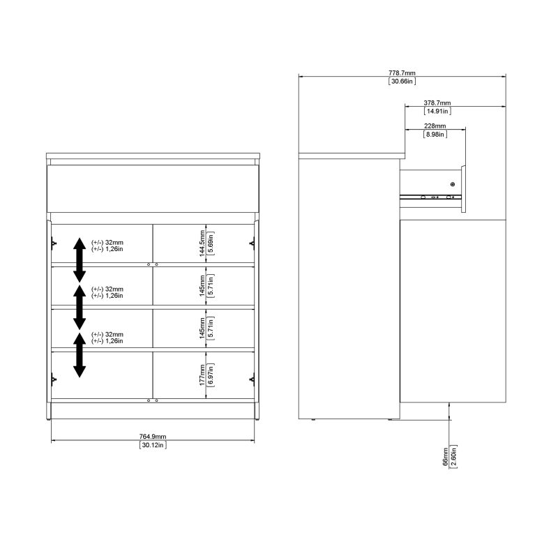 Naia Sideboard 1 Drawer 2 Doors in Jackson Hickory Oak - Image 6