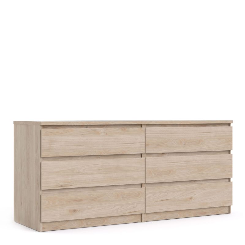 Naia Wide Chest of 6 Drawers (3+3) in Jackson Hickory Oak - Image 3