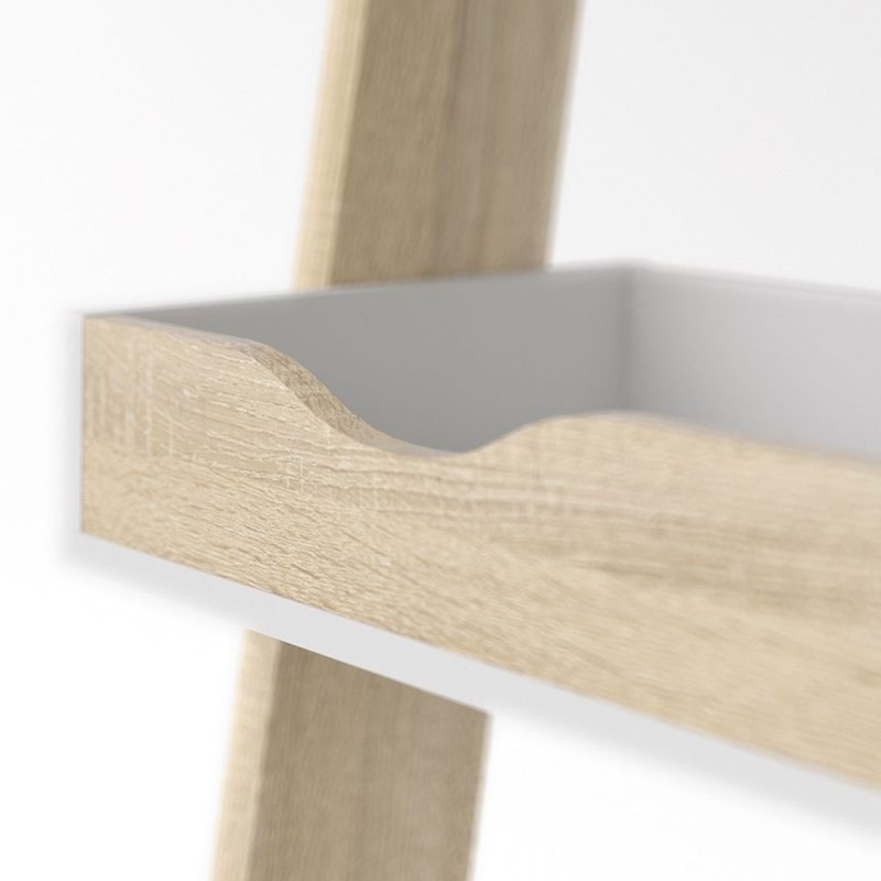 Oslo Leaning Desk in White and Oak - Image 4