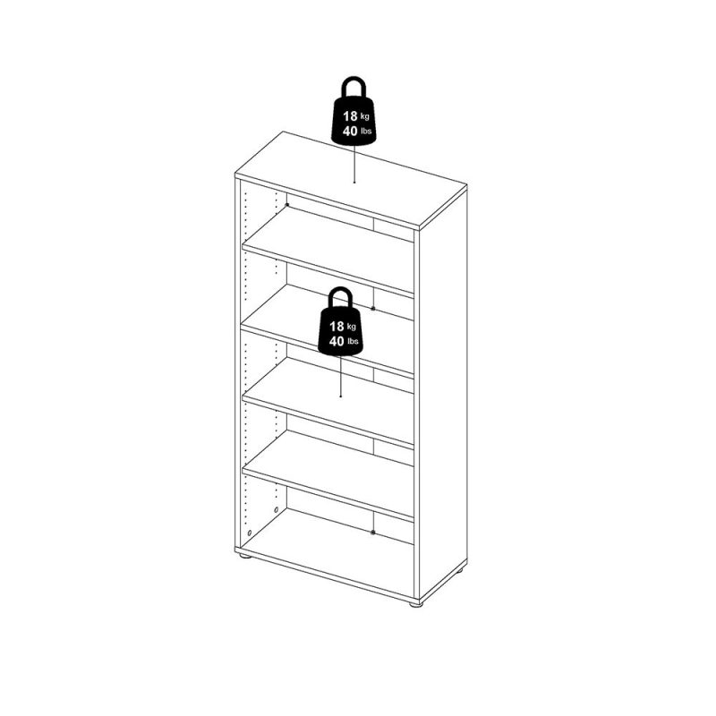 Prima Bookcase 2 Shelves with 2 Drawers 2 Doors In Oak - Image 6