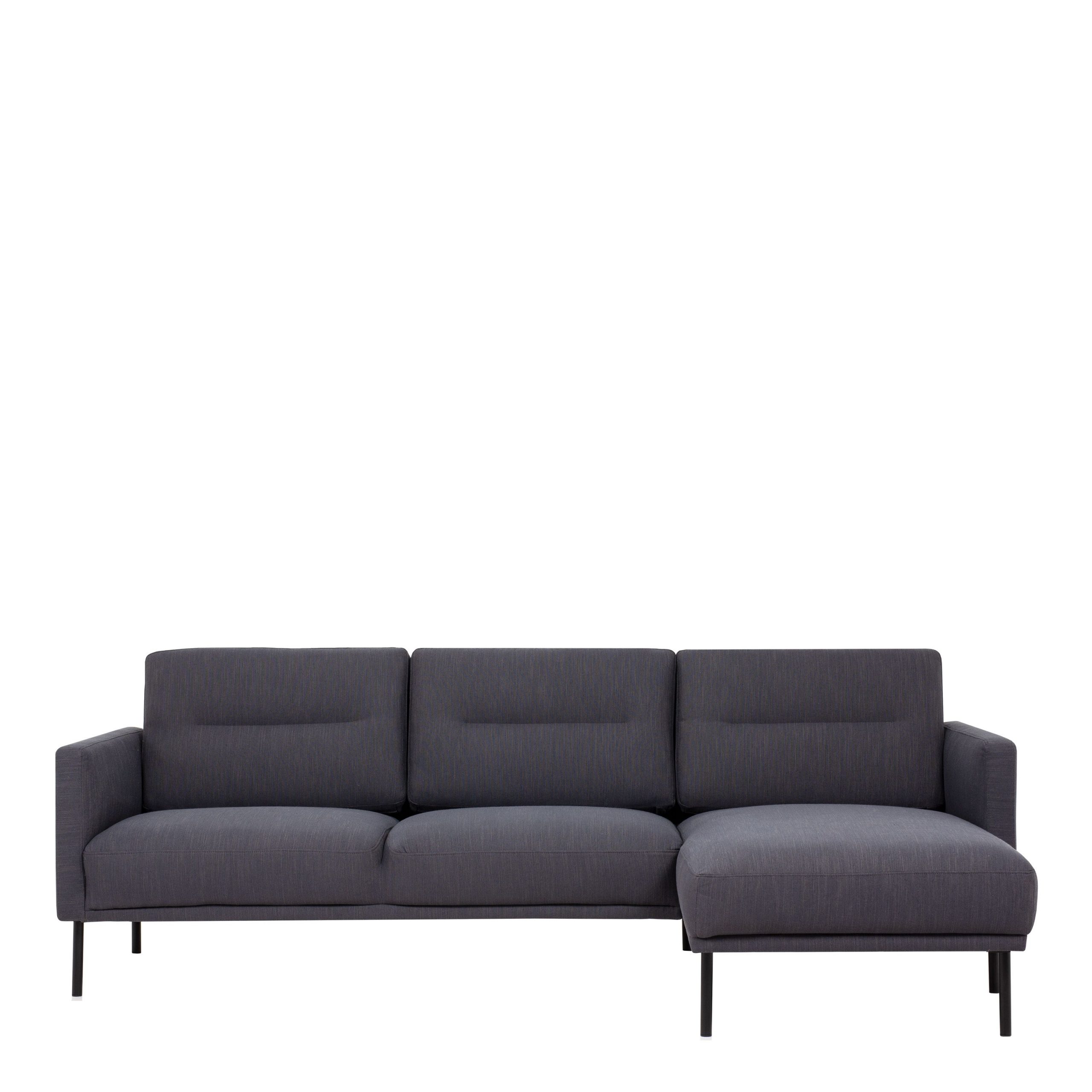 Larvik Chaiselongue Sofa (RH) – Anthracite , Black Legs