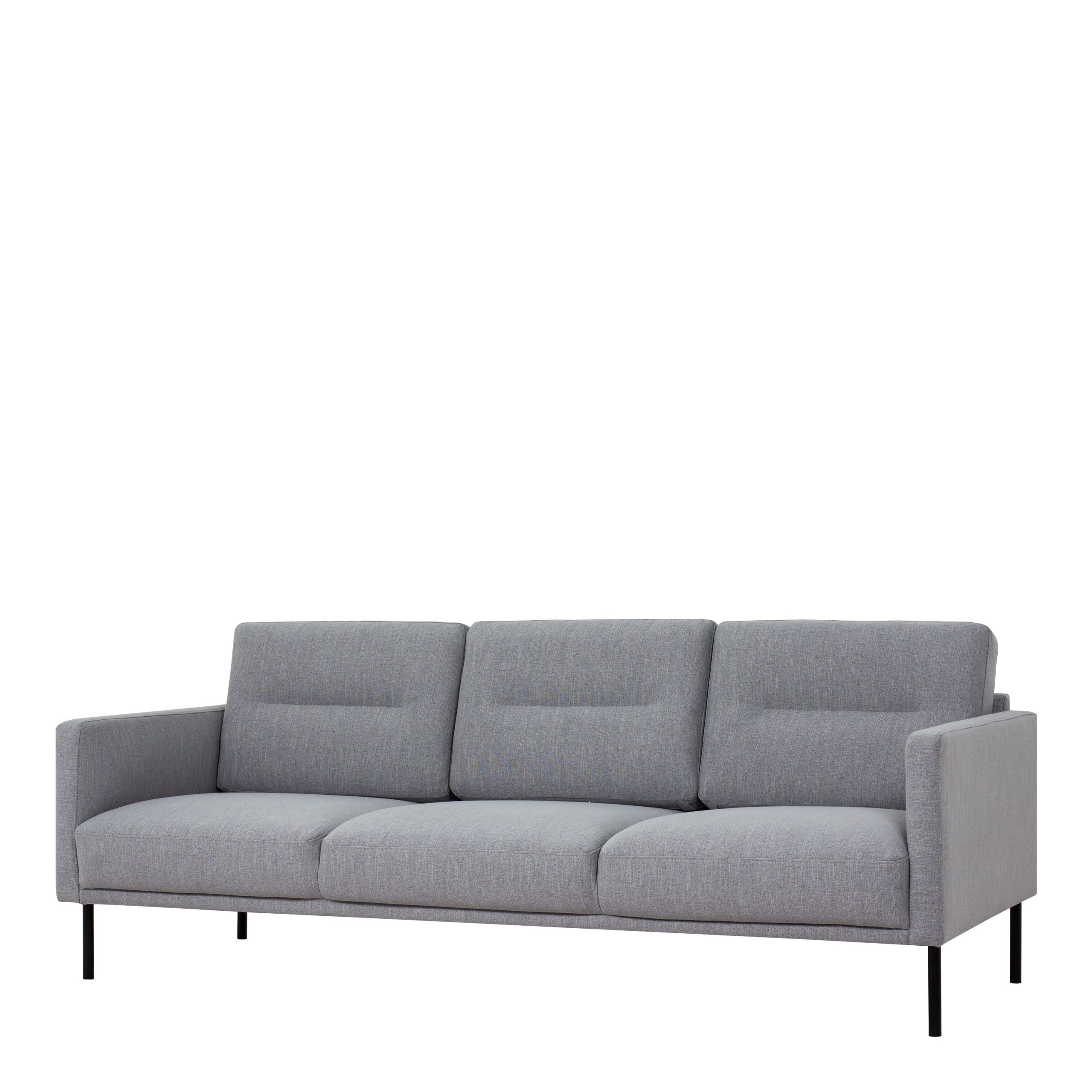 Larvik 3 Seater Sofa – Grey, Black Legs