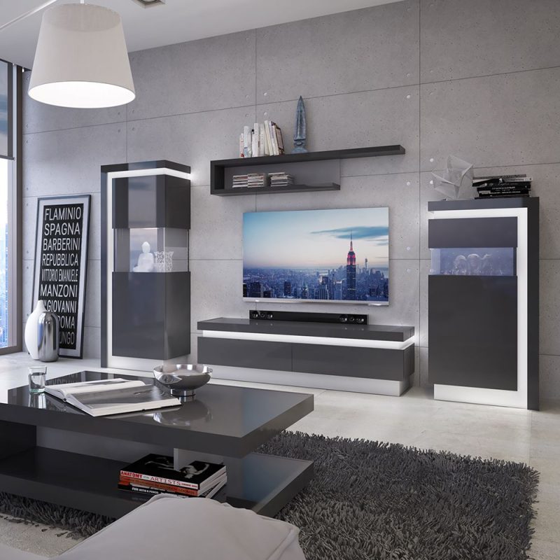 Lyon 140cm Wall Shelf In Platinum/Light Grey - Image 4