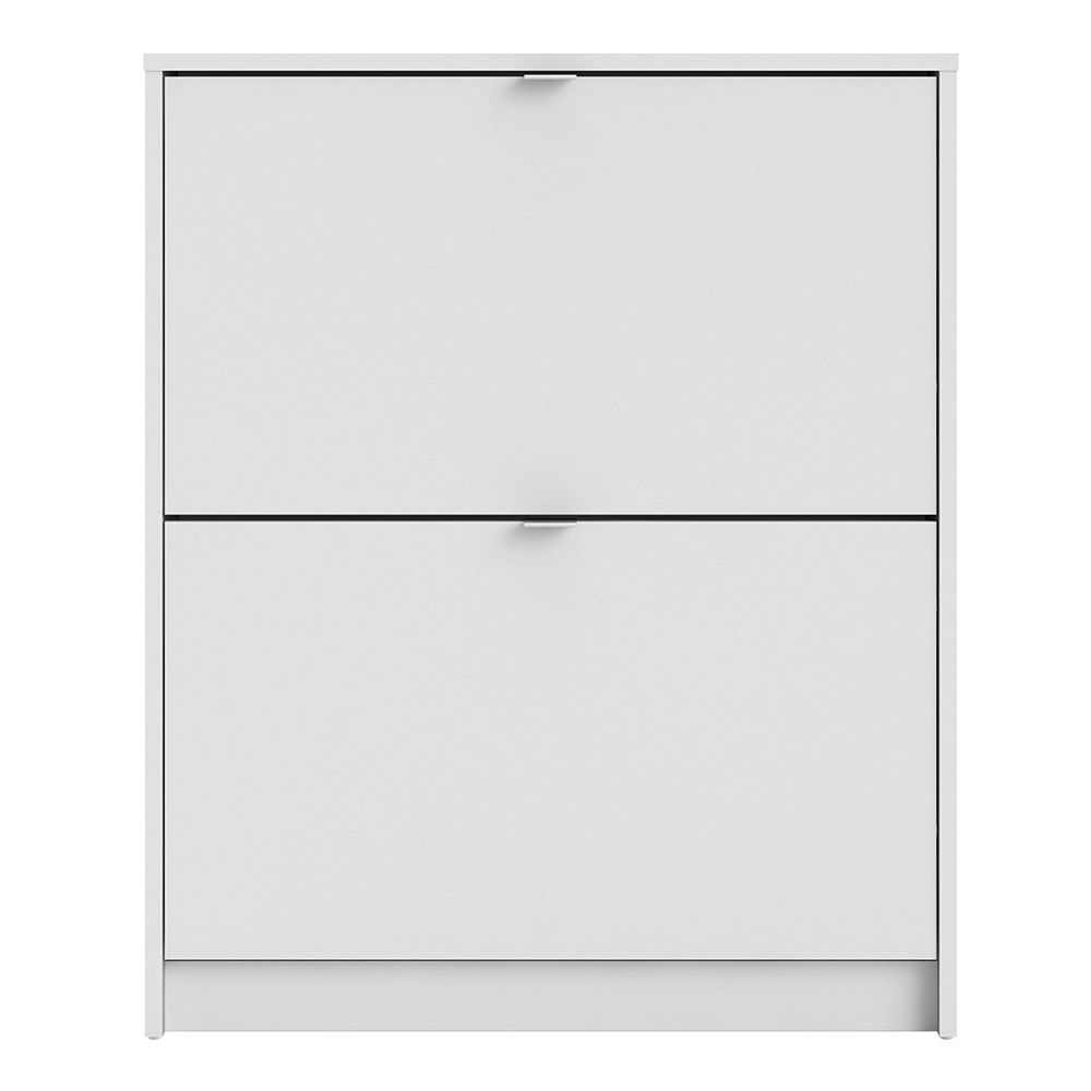 Shoes Shoe Cabinet  W. 2 Tilting Doors And 1 Layer White