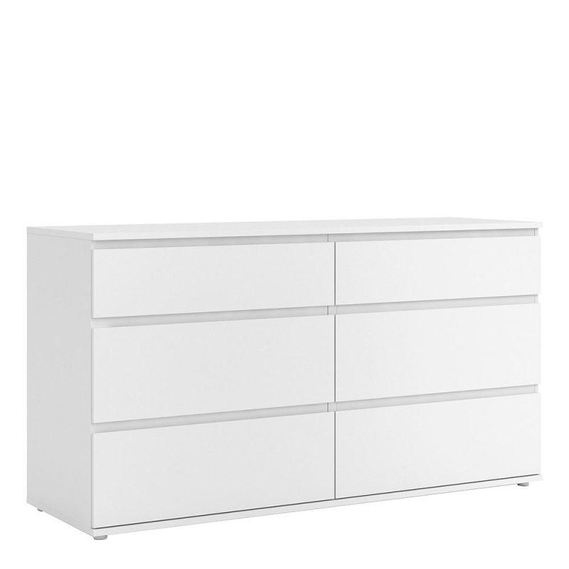 Nova Wide Chest of 6 Drawers (3+3) in White - Image 3