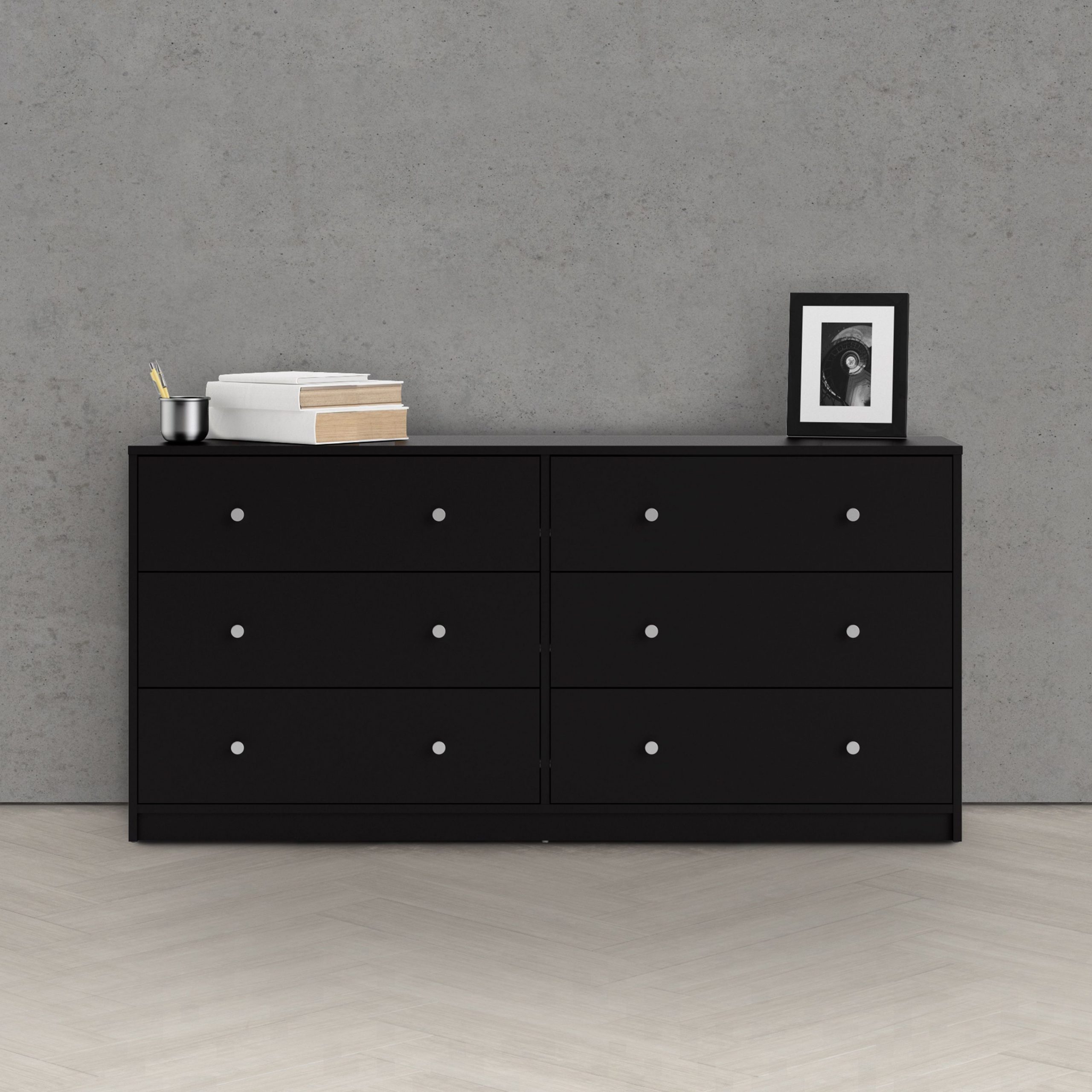 May Chest Of 6 Drawers (3+3) In Black