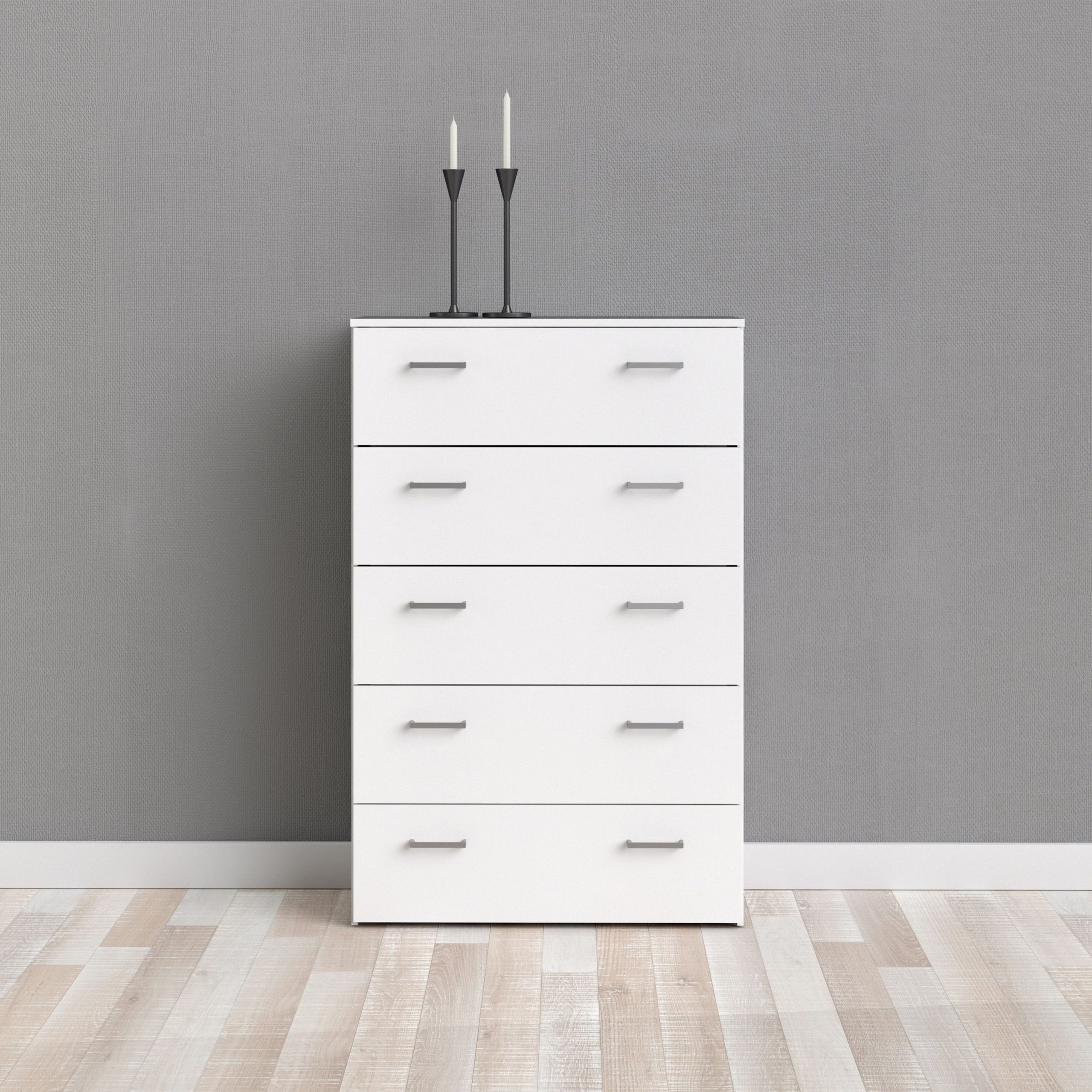 Space Chest Of 5 Drawers In White