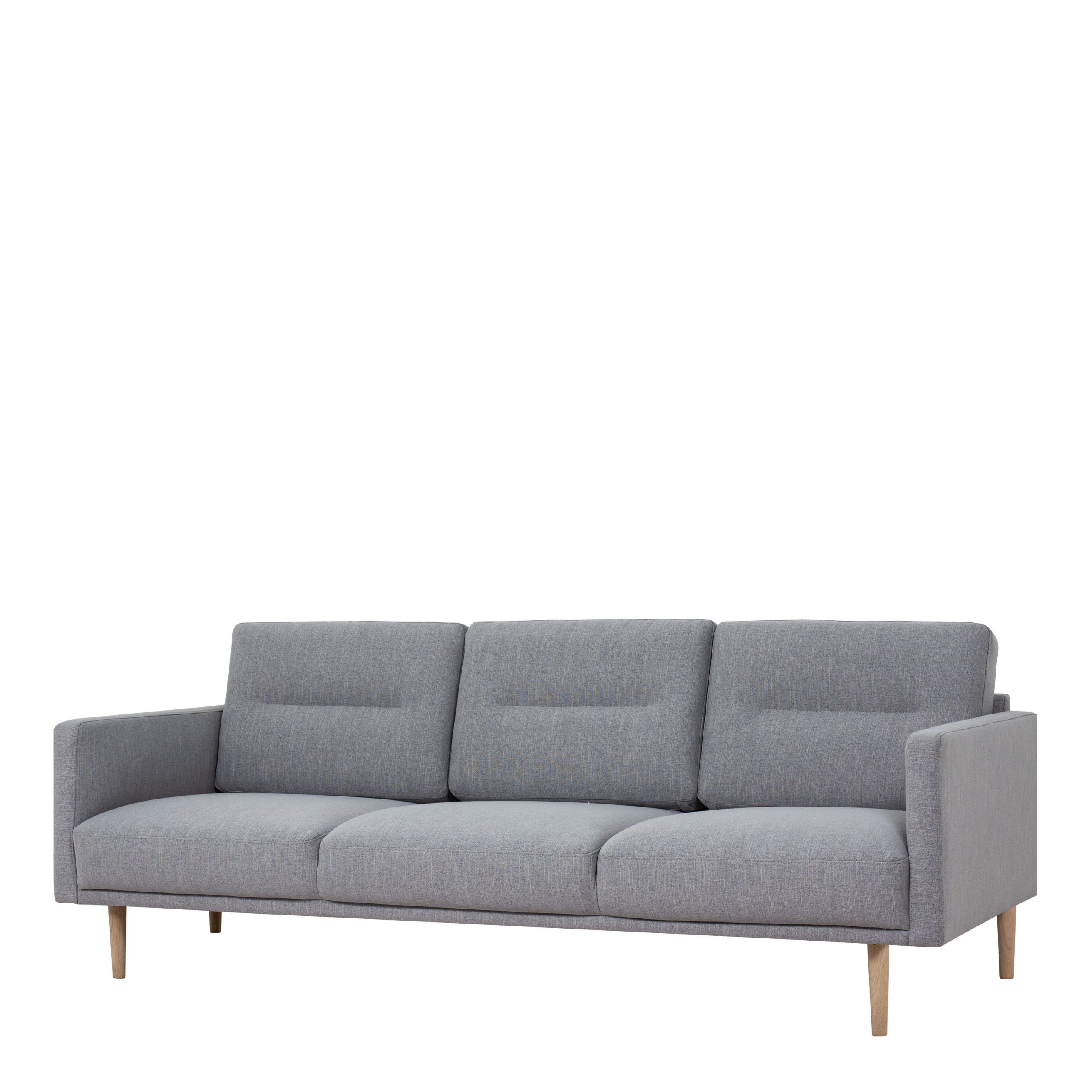 Larvik 3 Seater Sofa – Grey, Oak Legs