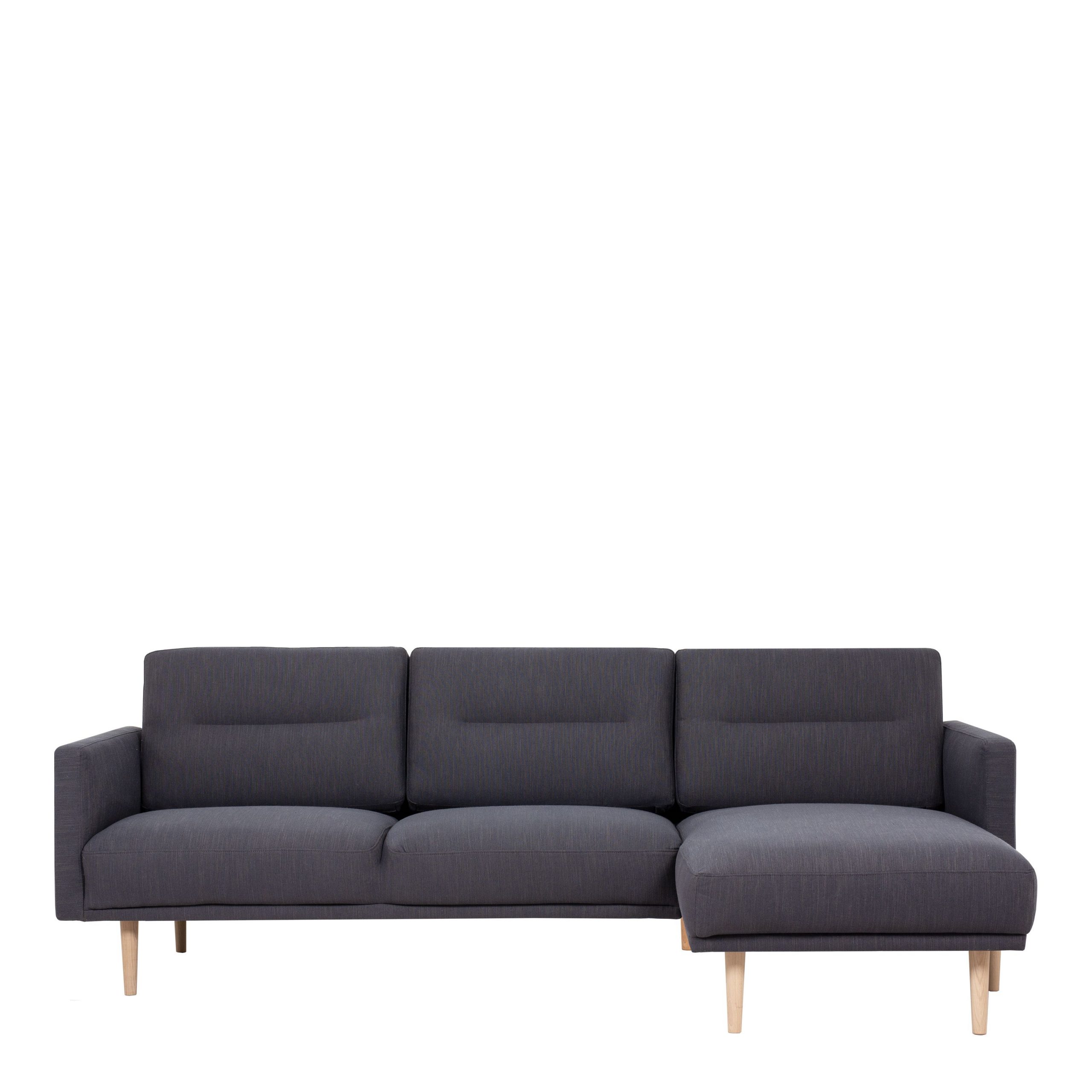 Larvik Chaiselongue Sofa (RH) – Anthracite, Oak Legs