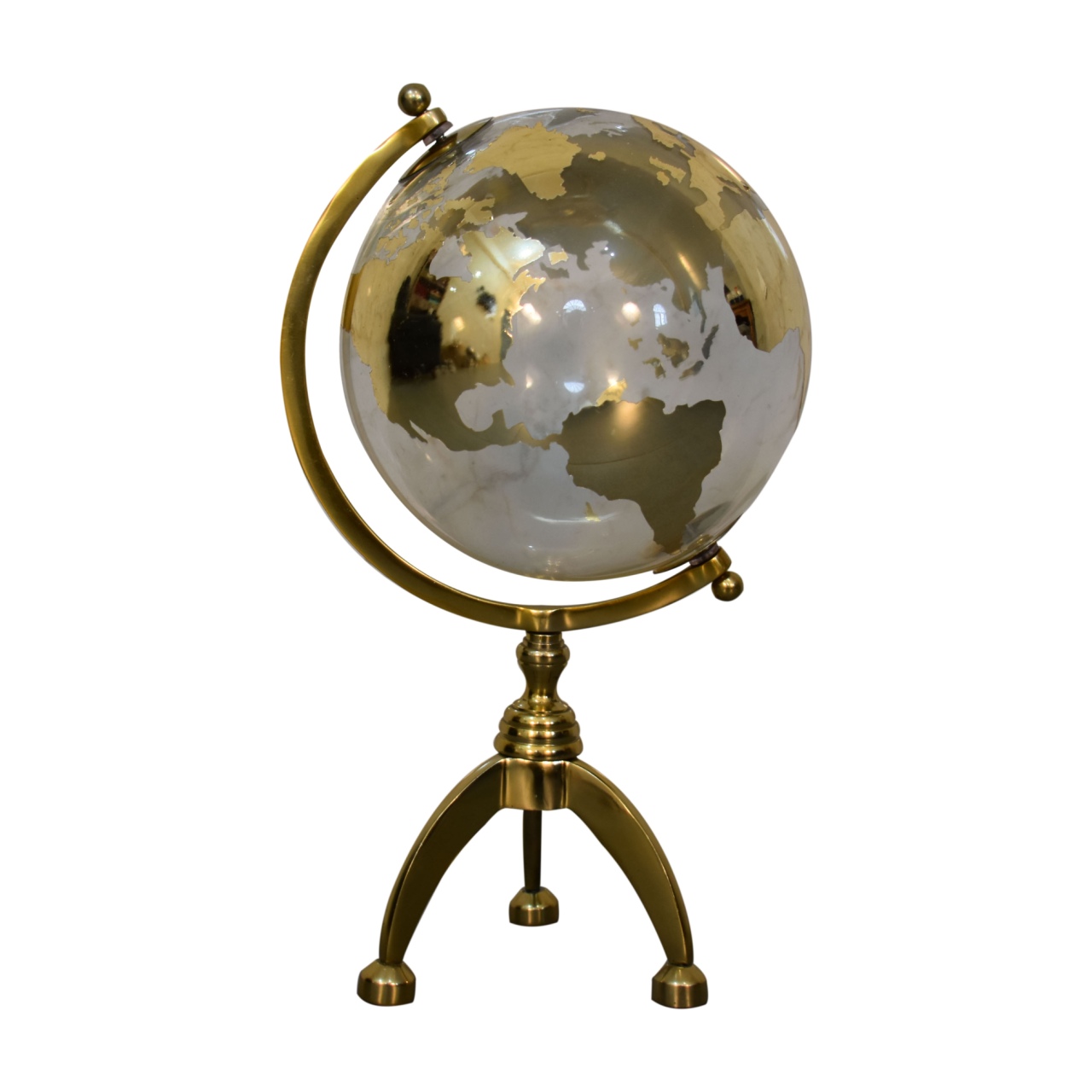 White Globe With Gold Frame