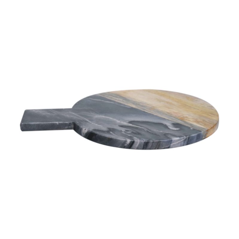 Grey Marble & Mango Wood Round Chopping Board
