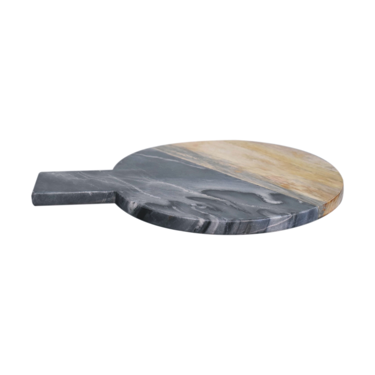Grey Marble & Mango Wood Round Chopping Board