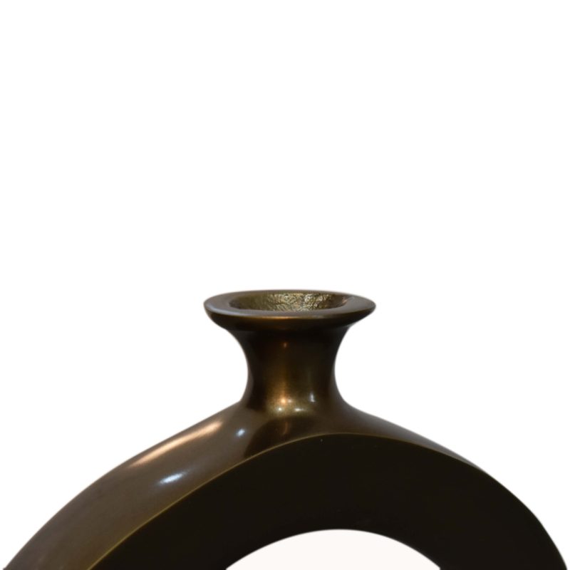 Round Vase In Nickle Antique - Image 5