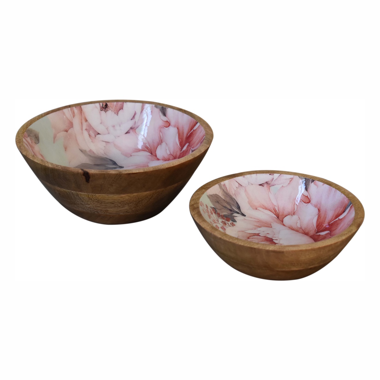Pink Floral Bowl Set Of 2