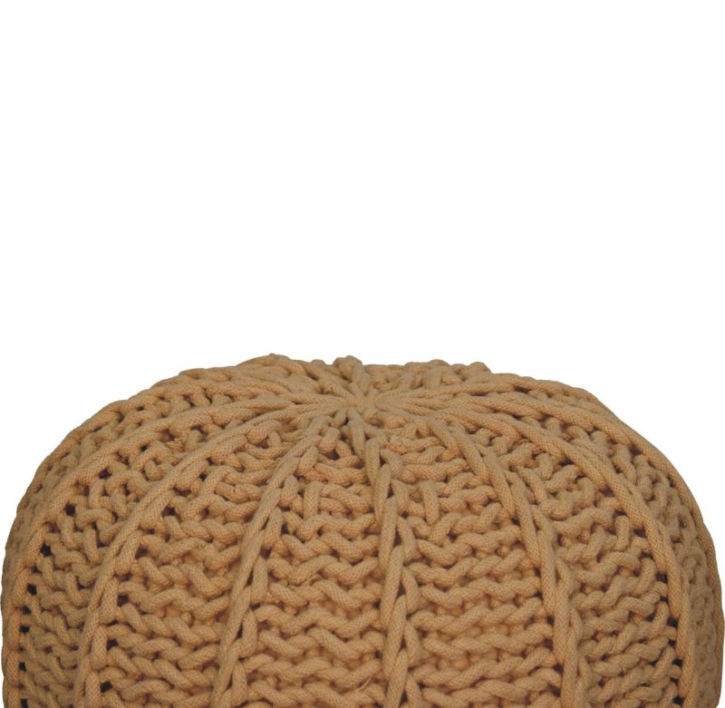 Mustard Cable Pouffe - Image 4